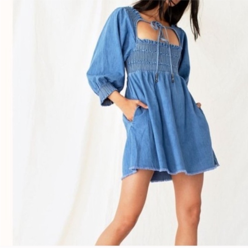 Free People Blue Mini Dress
